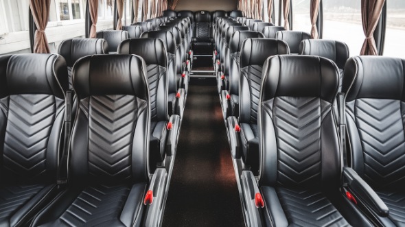 55 passenger charter bus inside buena park