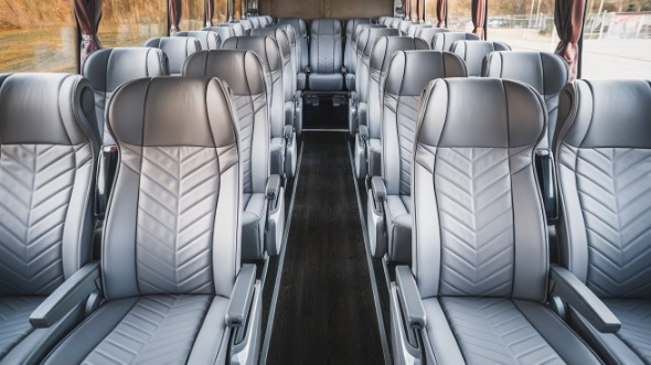 56 passenger charter bus interior view