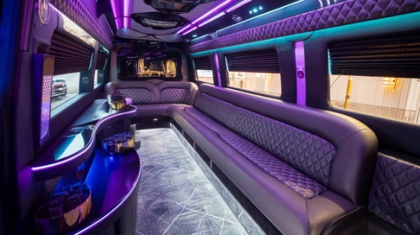 fullerton party bus rental interior