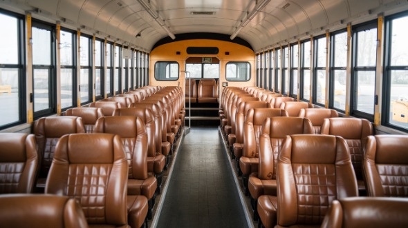 school bus rental interior brea